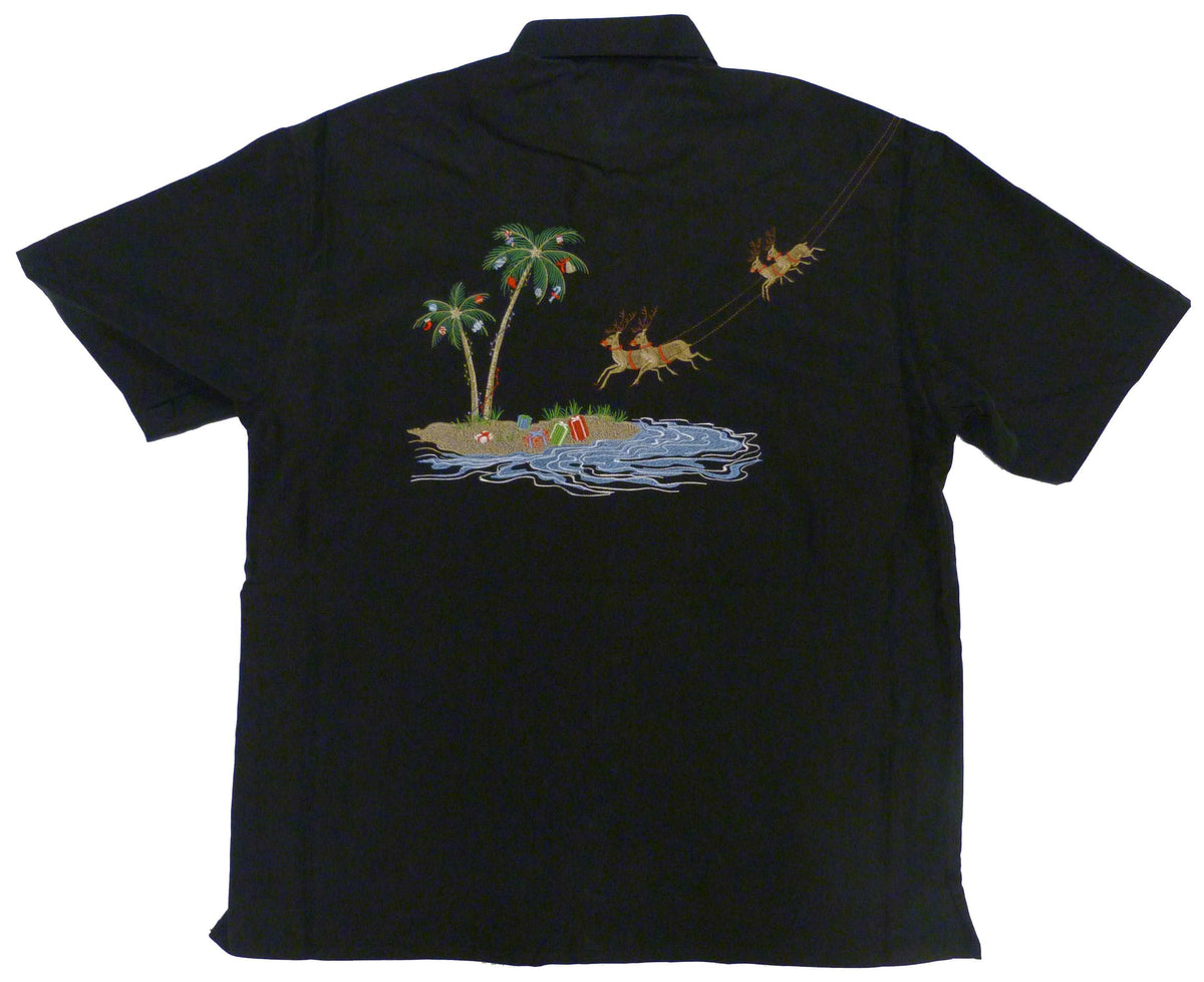 Flying Santa North Pole Men's Embroidered Shirt — Men's Embroidered Shirts — MauiShirts (view 7)