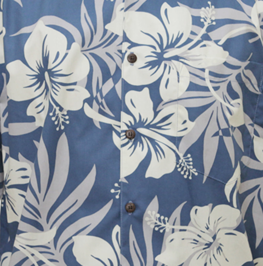Jumbo Hibiscus Fern Men's Cotton Go Barefoot Aloha Shirt — Men's Cotton Shirts — Go Barefoot (view 7)