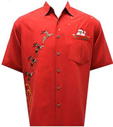 Peekaboo Santa Reindeer Sleigh Pocket — Men's Polyester Shirts — Bamboo Cay (view 10)