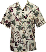 Palm Ukulele Men's Reverse Placket Front cotton Shirt — Men's Reverse Print Shirts — Go Barefoot (view 11)