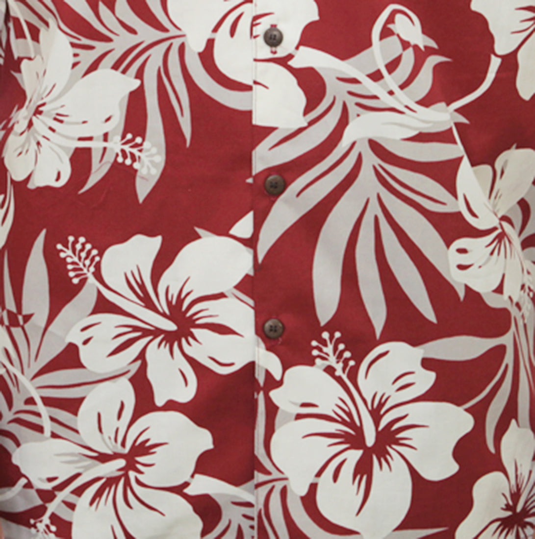 Jumbo Hibiscus Fern Men's Cotton Go Barefoot Aloha Shirt — Men's Cotton Shirts — Go Barefoot (view 3)