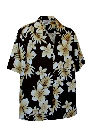 Colossal Hibiscus Plumeria Men's Shirt — Men's Cotton Shirts — Pacific Legend (view 9)