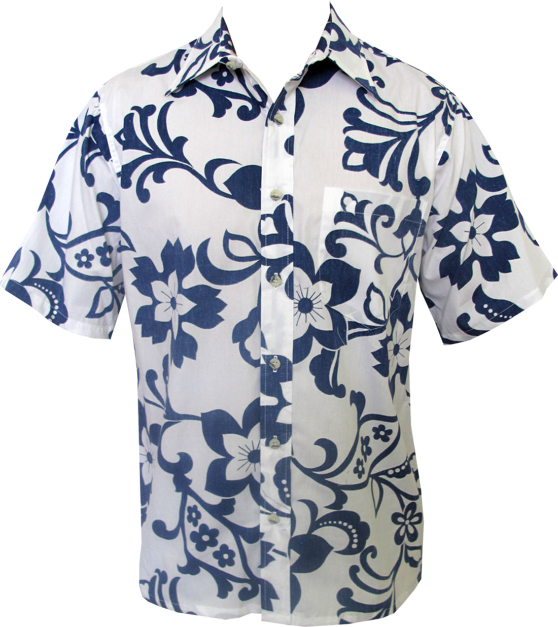 Star Pareau Men's Hawaiian Reverse Print Shirt — Men's Reverse Print Shirts — Go Barefoot (view 5)