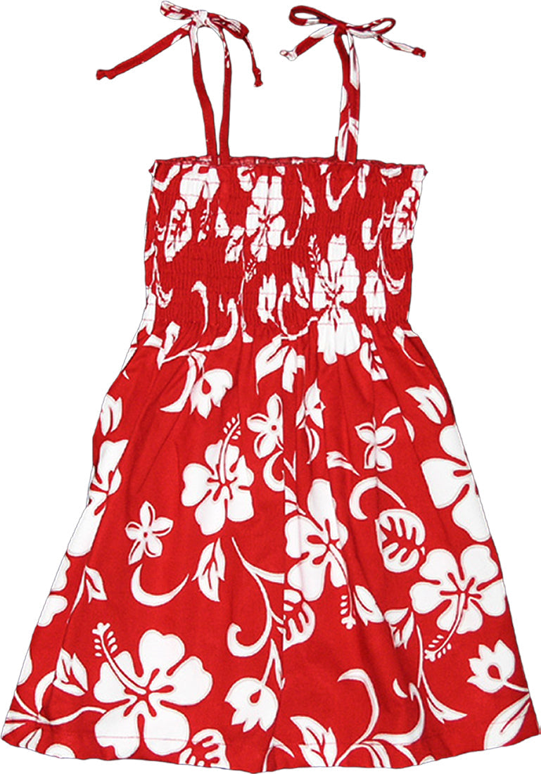 Classic Hibiscus Girl's Smocked Dress — Girls Dresses — MauiShirts (view 11)