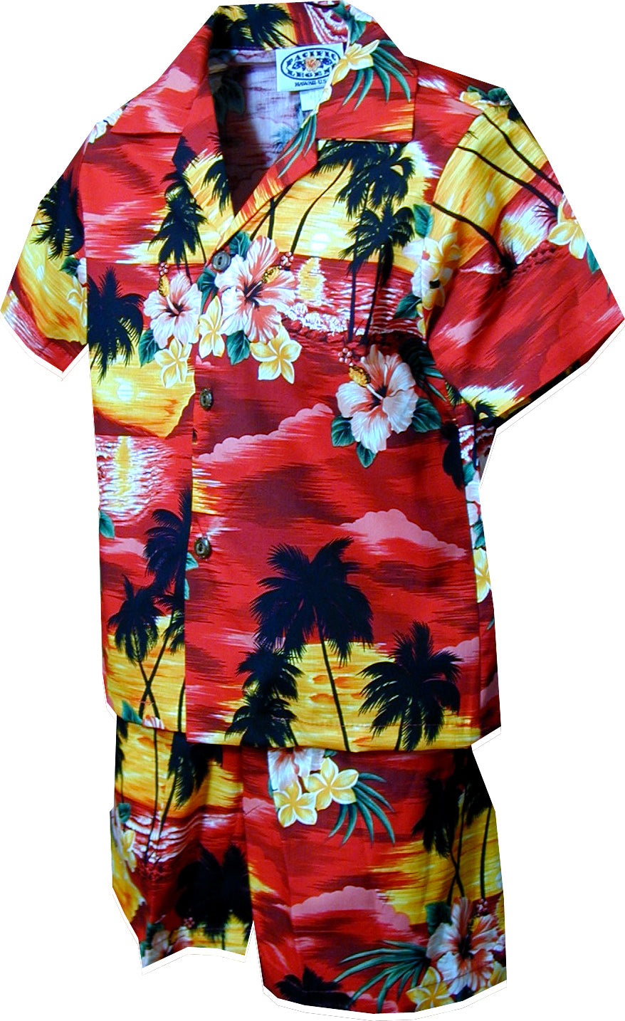 Brilliant Hawaii Sunset Boy's 2pc — Boys Cabana Sets — Pacific Legend (view 3)