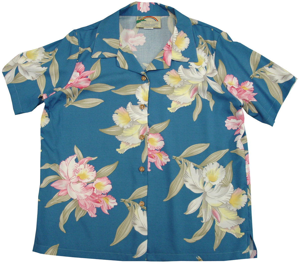 Paradise Orchid Corsage women's rayon shirt — Women's Camp Shirts — Paradise Found (view 3)