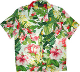 RJC Parakeet Lush Garden Women's Hawaiian Camp Shirt – Rayon, Made in Hawaii