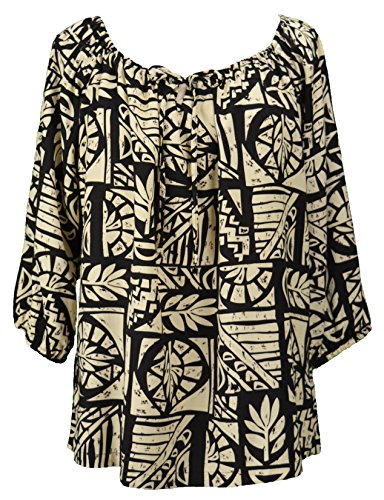 RJC Womens Woodcut Updown Staircase Peasant Blouse