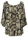 RJC Womens Woodcut Updown Staircase Peasant Blouse
