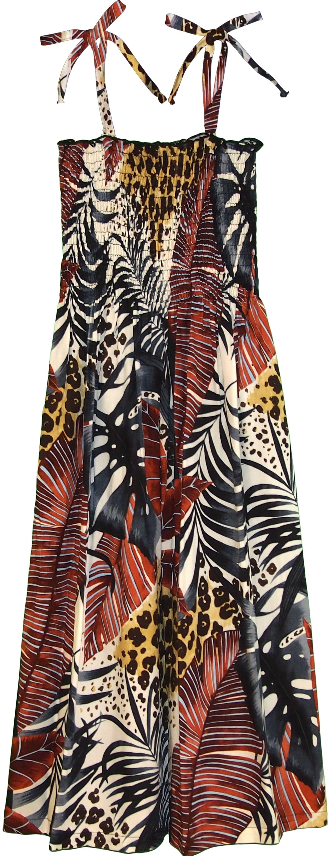 Wild Paradise Jungle Smocked Tube Dress — Women's Sun Dresses — MauiShirts