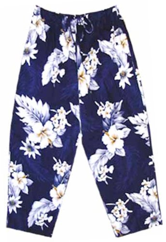 Plumeria Hibiscus Feather Fern Women's Capri Pants — Women's Capri Pants — MauiShirts (view 4)