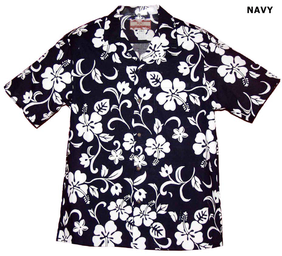 Classic Hibiscus Men's Shirt — Men's Cotton Shirts — RJC