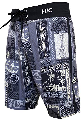 21" Silver Channel HIC 8 way stretch board shorts — Boardshorts — HIC (view 7)