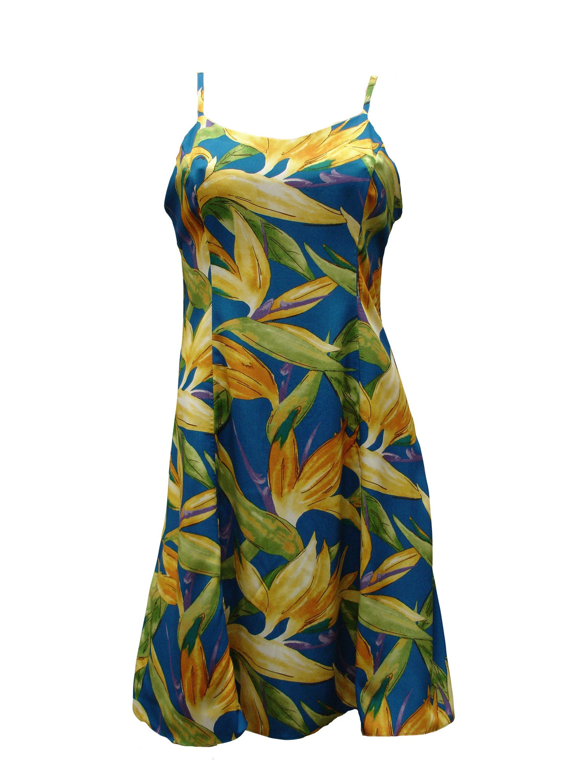 Watercolor Bird of Paradise Empire Fit Princess Flared — Women's Empire Waist Dresses — Paradise Found