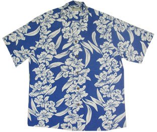 White Orchid Panel Men's Vintage Kamehameha — Men's Rayon Shirts — RJC (view 11)