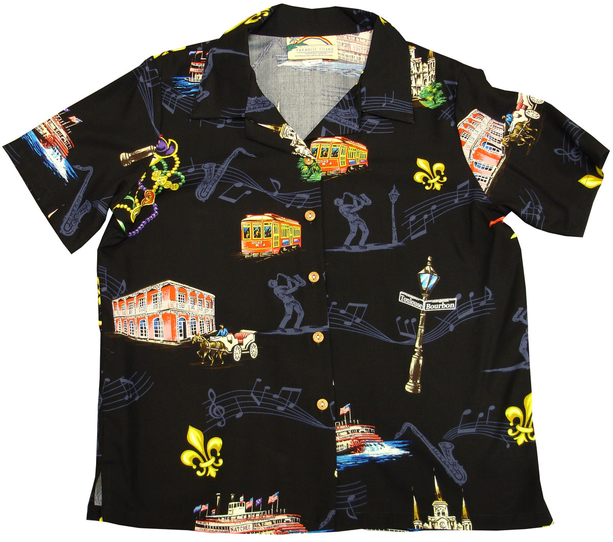 Mardi Gras women's paradise found shirt — Women's Camp Shirts — Paradise Found