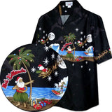 Hula Dancing Santa Christmas Shirt — Men's Cotton Shirts — Pacific Legend (view 3)