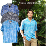 Tropical Island Outlines Aloha Shirt — Men's Rayon Shirts — RJC (view 3)