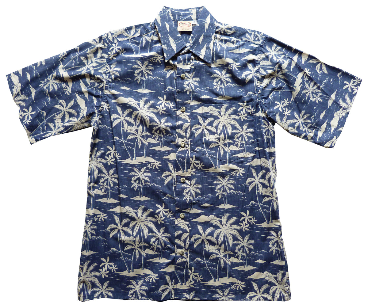 Island Palm Men's Reverse Shirt — Men's Reverse Print Shirts — Go Barefoot (view 6)