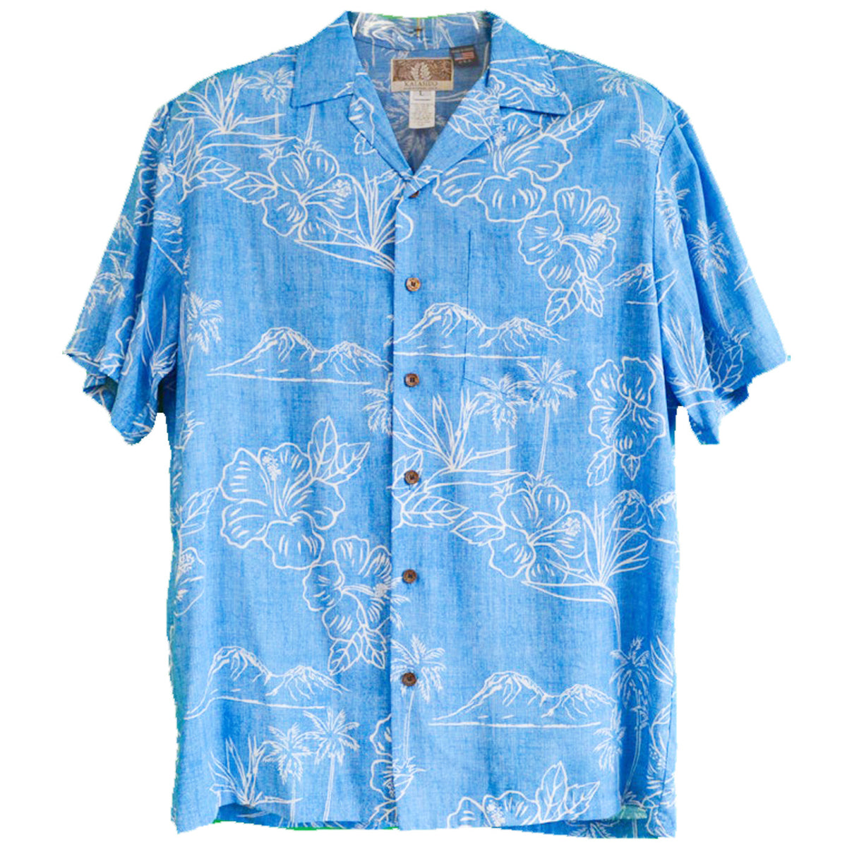Tropical Island Outlines Aloha Shirt — Men's Rayon Shirts — RJC (view 4)