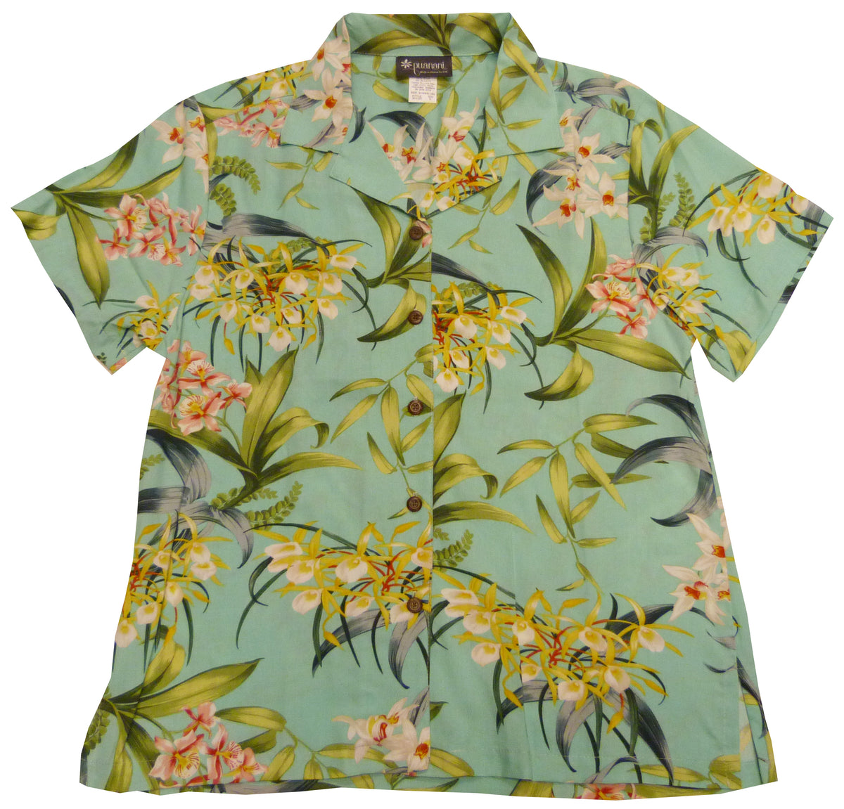 RJC Orchidaceae Women's Hawaiian Camp Shirt – Rayon, Made in Hawaii