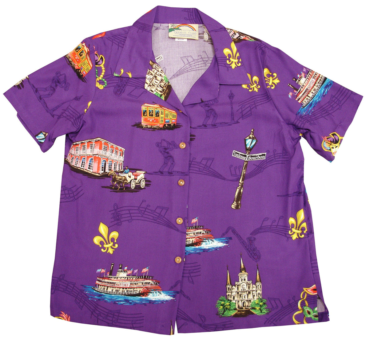 Mardi Gras women's paradise found shirt — Women's Camp Shirts — Paradise Found (view 3)