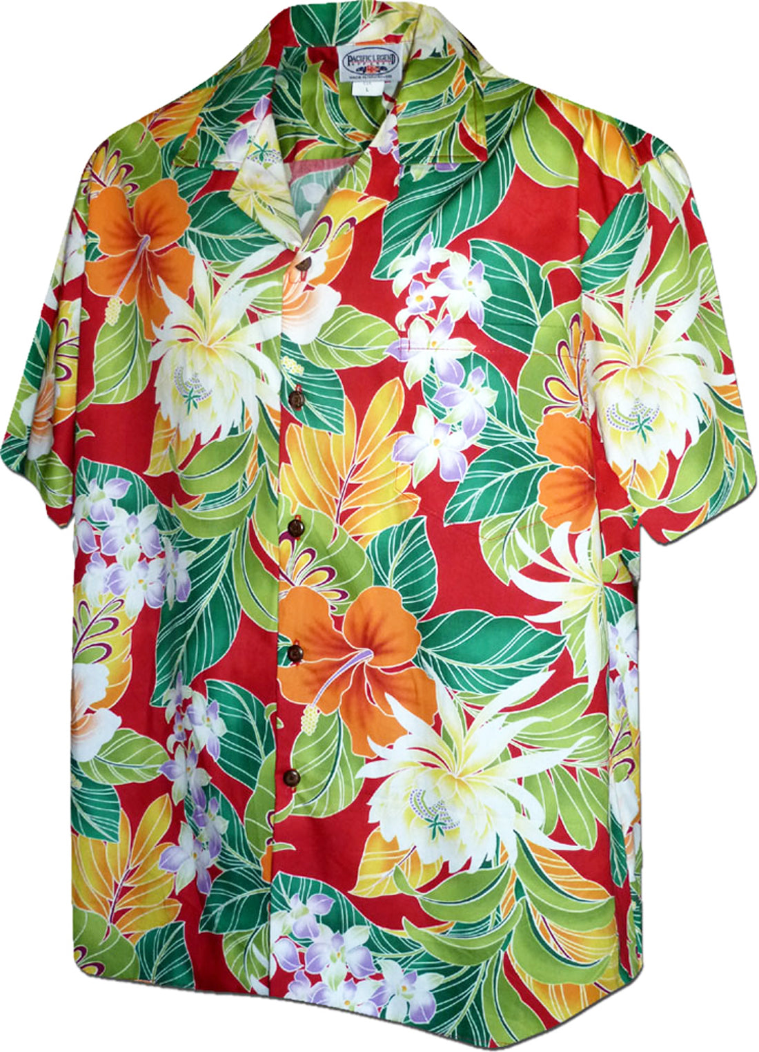 Bold Hibiscus Bouquet Men's Shirt — Men's Cotton Shirts — Pacific Legend (view 3)