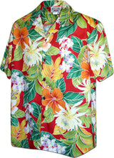 Bold Hibiscus Bouquet Men's Shirt — Men's Cotton Shirts — Pacific Legend (view 3)