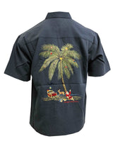 Santa in Paradise Embroidery with Pocket — Men's Embroidered Shirts — BAMBOO CAY (view 5)