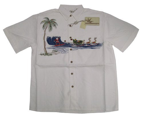 Surfing Santa Dropping In Embroidered Shirt — Men's Embroidered Shirts — MauiShirts (view 12)