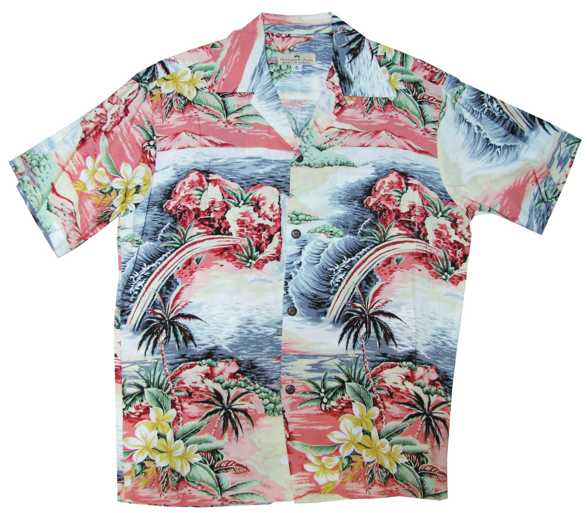 Rainbow Water Falls Men's Vintage Shirt — Men's Rayon Shirts — MauiShirts (view 4)
