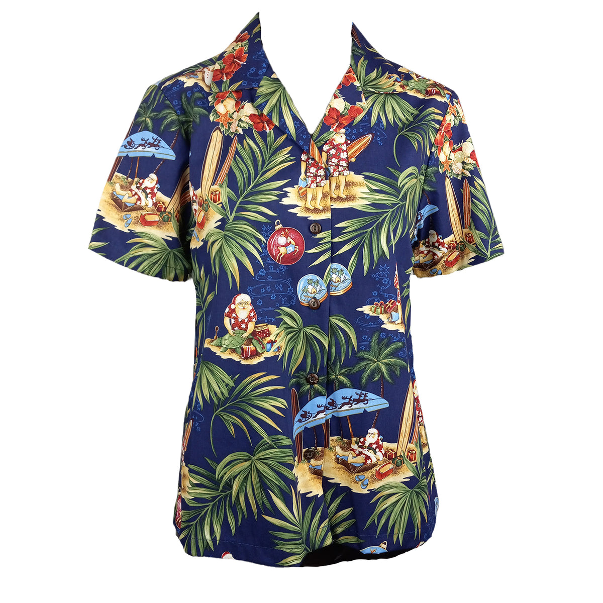 Christmas in Hawaii Women's Hawaiian Camp Shirt