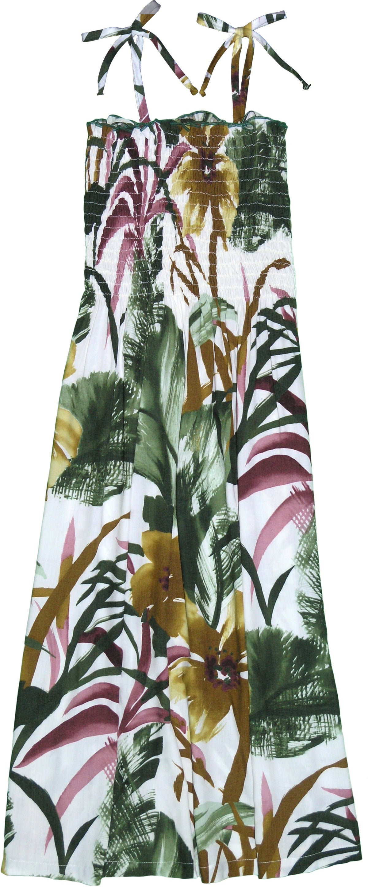 Oriental Watercolor Smocked Tube Dress — Women's Sun Dresses — MauiShirts (view 3)