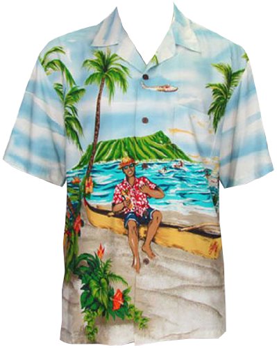 Hang Loose Men's Classic Islander Shirt — Men's Rayon Shirts — Paradise Found (view 11)