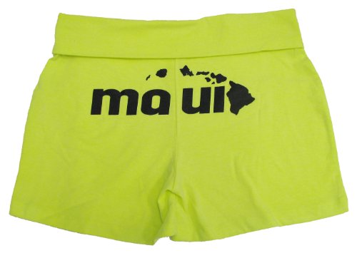 Maui Butt Fold Over Waistband Junior Size Yoga Shorts — Boys Shorts — MauiShirts