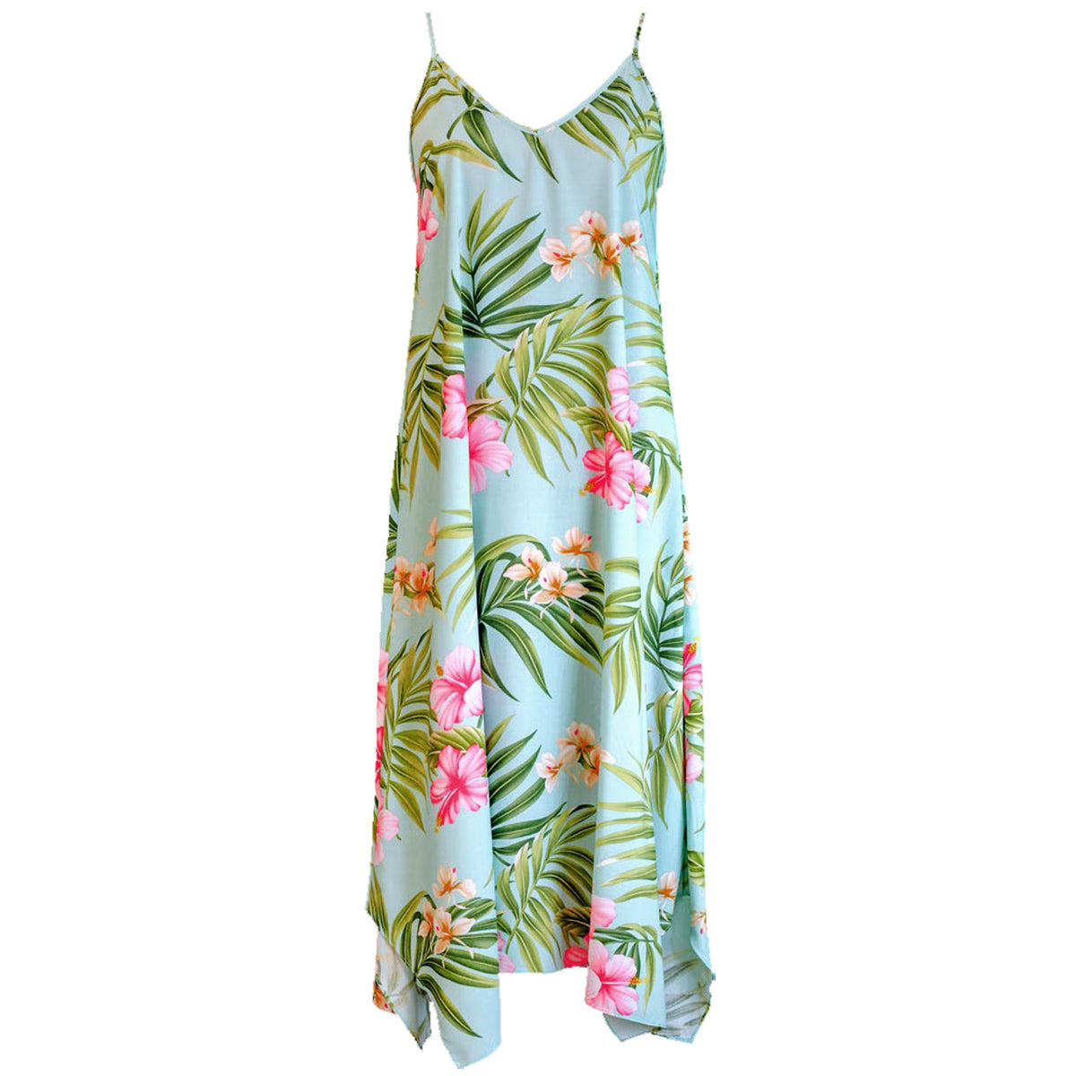 Pale Hibiscus Orchid Scarf Hem Long Dress — Women's Long Dresses — RJC Puanani (view 9)