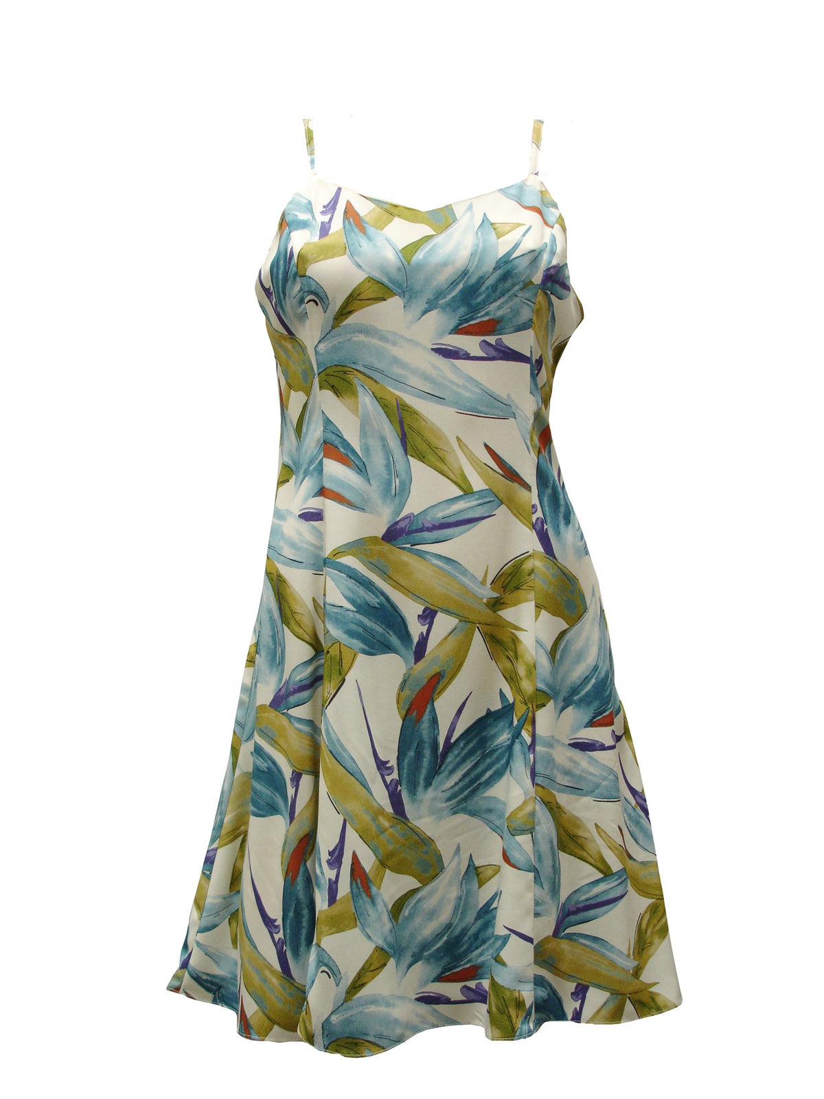 Watercolor Bird of Paradise Empire Fit Princess Flared — Women's Empire Waist Dresses — Paradise Found (view 3)
