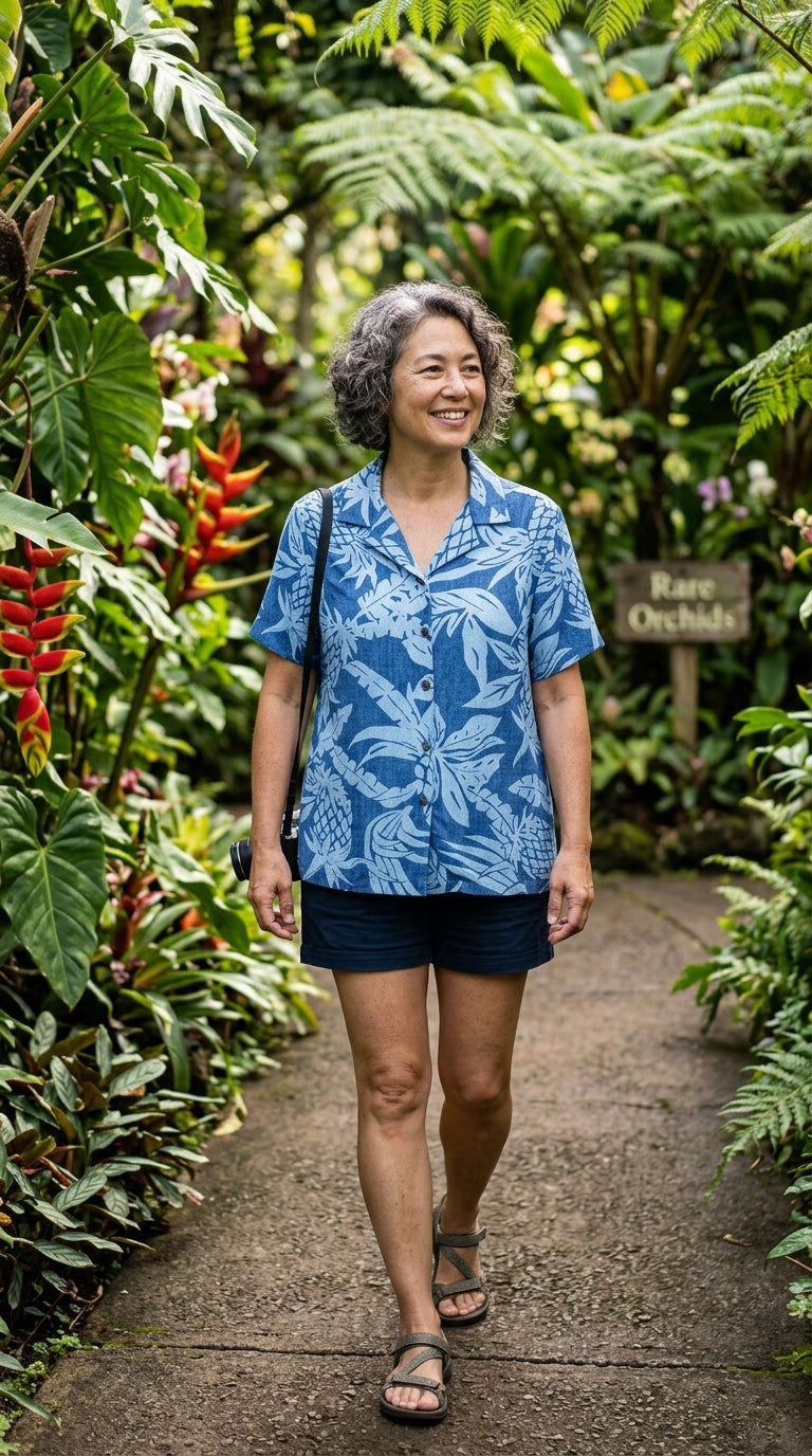 RJC Hala Pineapple Women's Hawaiian Camp Shirt – Rayon, Made in Hawaii