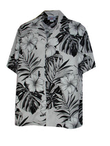 Pictorial Hibiscus Monstera Men's Shirt — Men's Cotton Shirts — Pacific Legend (view 3)