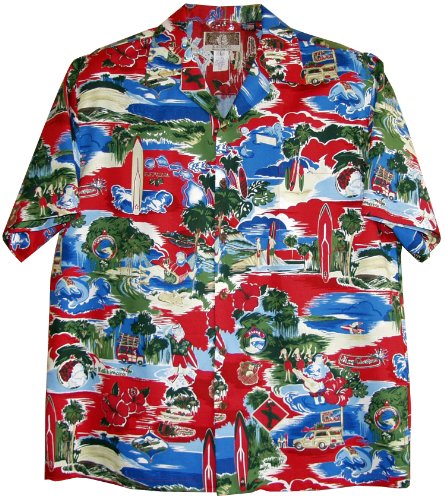 Christmas Hawaii Style Mens Rayon Blend Shirt — Men's Cotton Shirts — MauiShirts