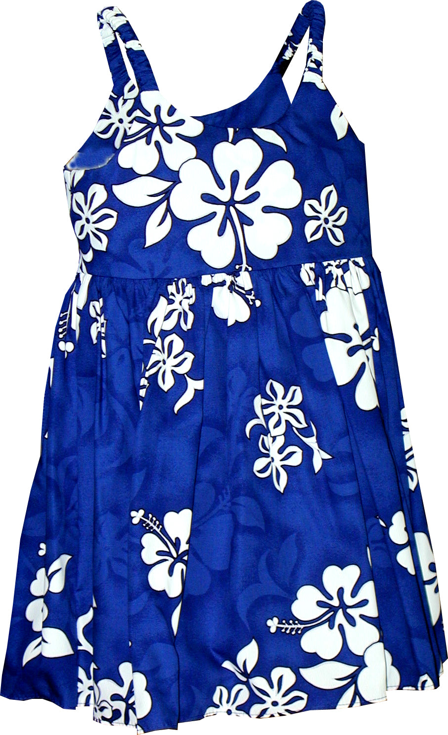 Shadow White Hibiscus Girl's Bungee Dress — Girls Dresses — MauiShirts (view 3)