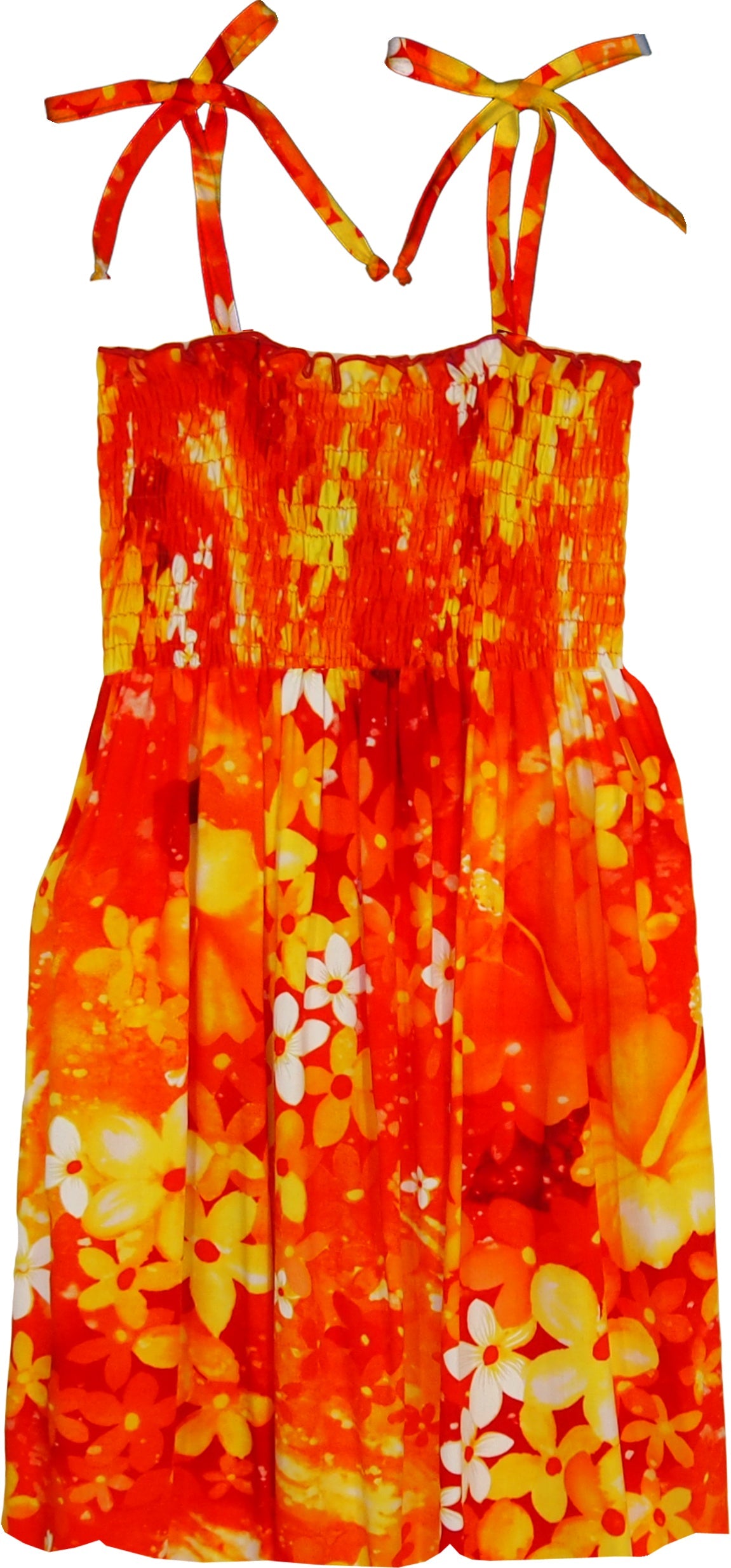 Luminous Flower Energy Girl's Smocked — Girls Dresses — MauiShirts (view 4)