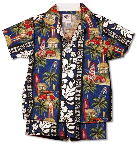 Surfboard Woodie Boy's 2pc — Boys Cabana Sets — MauiShirts (view 11)