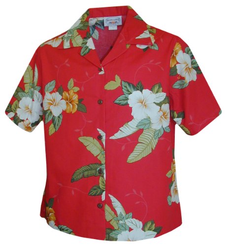 Tropical Hibiscus Women's Shirt — Women's Cotton Shirts — Paradise Found (view 5)