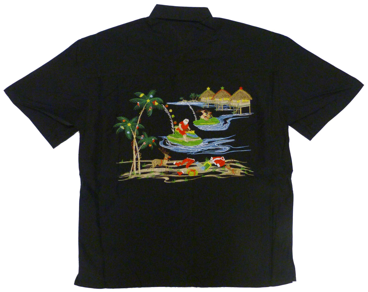 Santa Jet Ski Embroidered Shirt — Men's Embroidered Shirts — MauiShirts (view 7)