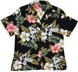 RJC Hibiscus Stephanotis Women's Hawaiian Camp Shirt – Rayon, Made in Hawaii
