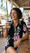 RJC Paradise Lei Panel Women's Hawaiian Camp Shirt – Rayon, Made in Hawaii