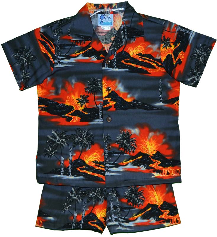 Kilauea Big Island Volcano Boy's 2pc — Boys Cabana Sets — RJC (view 12)