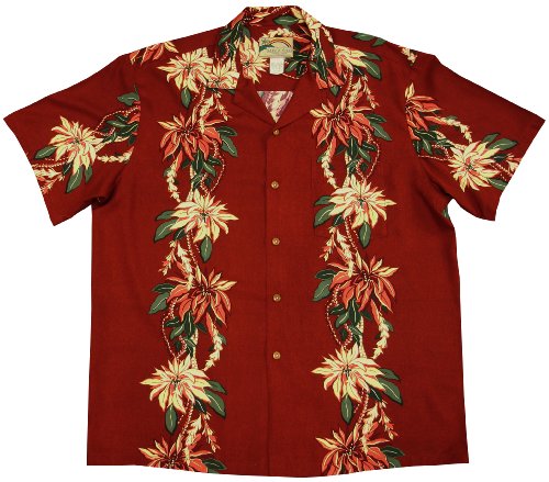 Poinsettia Panel Men's Christmas Shirt — Men's Rayon Shirts — Paradise Found (view 4)