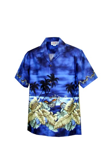 Motorcycle Hawaiian Sunset Men's Shirt — Men's Cotton Shirts — Pacific Legend (view 9)
